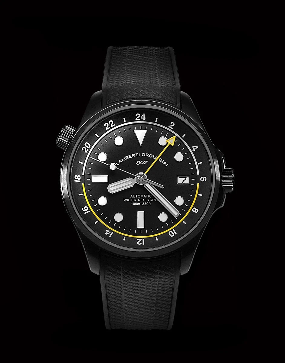 LAMBERTI OROLOGIAI Ref. 23925NN DOPPIETTO GMT. Automatico, zaffiro, 100mt