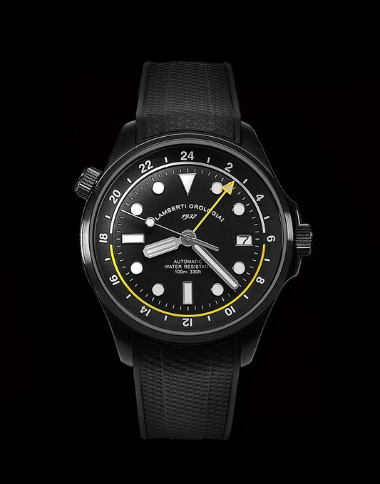 LAMBERTI OROLOGIAI Ref. 23925NN DOPPIETTO GMT. Automatico, zaffiro, 100mt